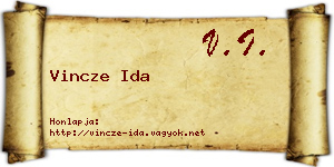 Vincze Ida névjegykártya