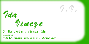 ida vincze business card